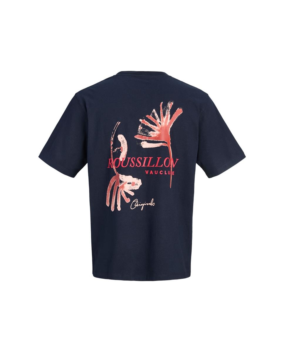 T-shirt de Manga Curta com Estampado Traseiro Azul-marinho-8