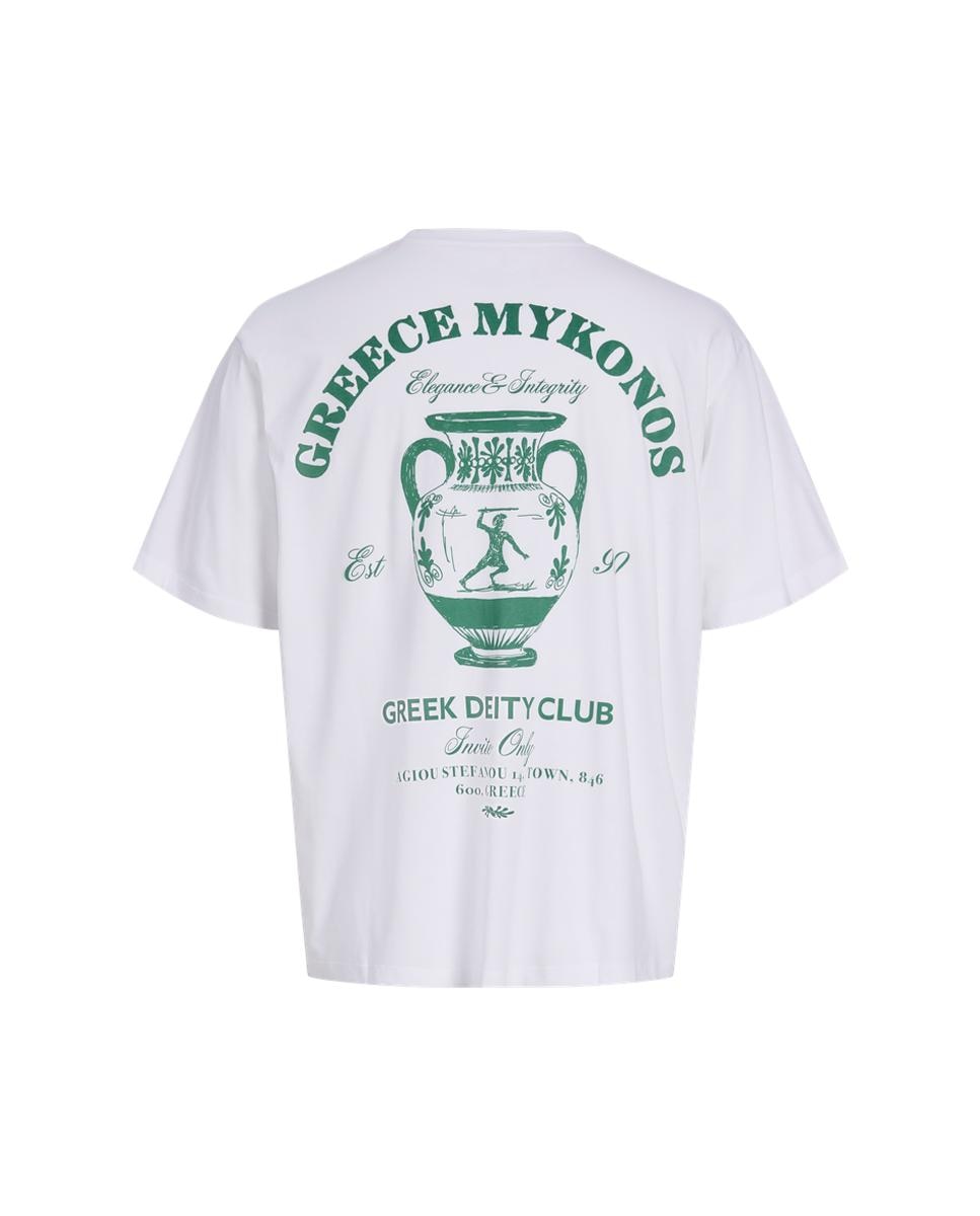 T-shirt de Manga Curta com Estampado Traseiro Branco-7