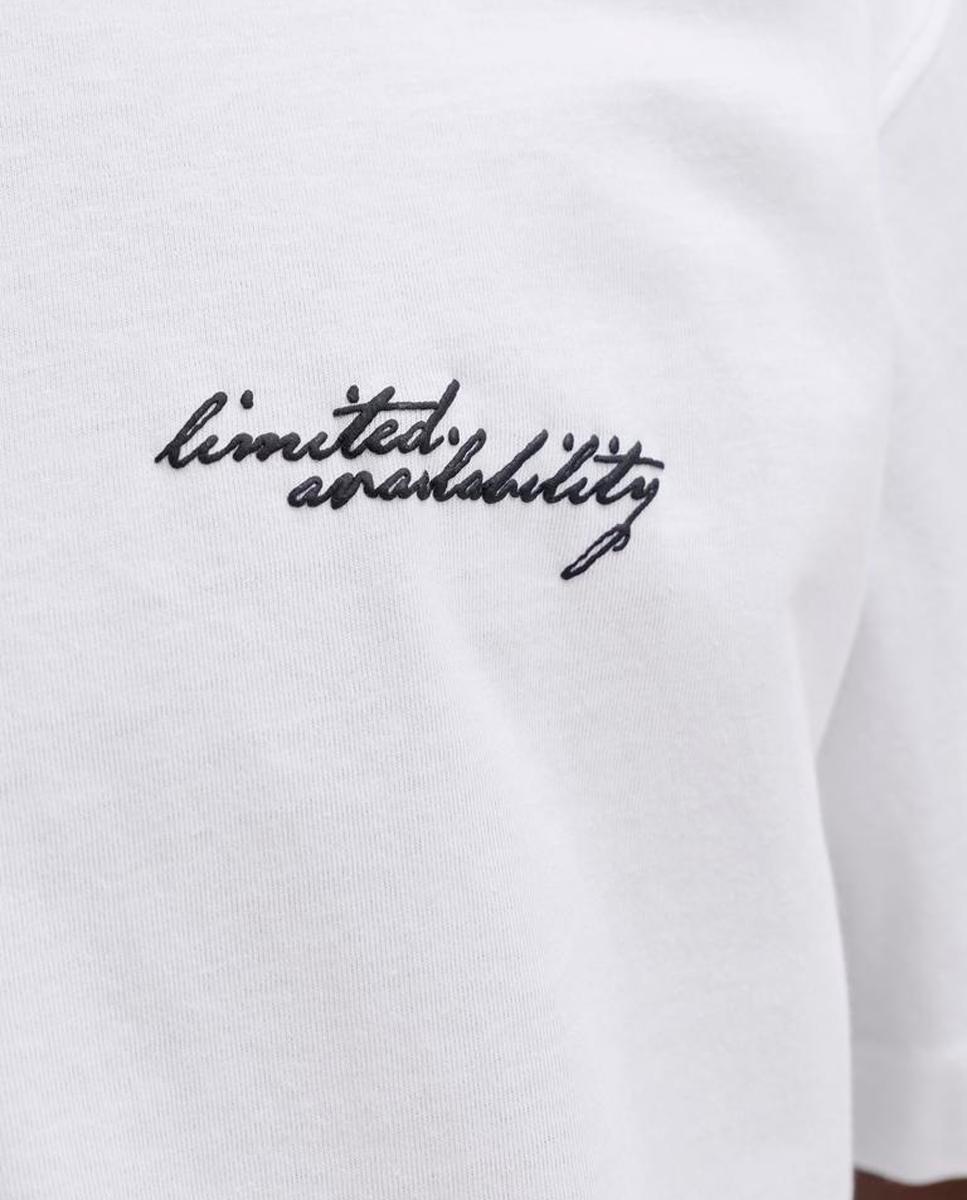 T-shirt de Manga Curta com Estampado Traseiro Branco-5