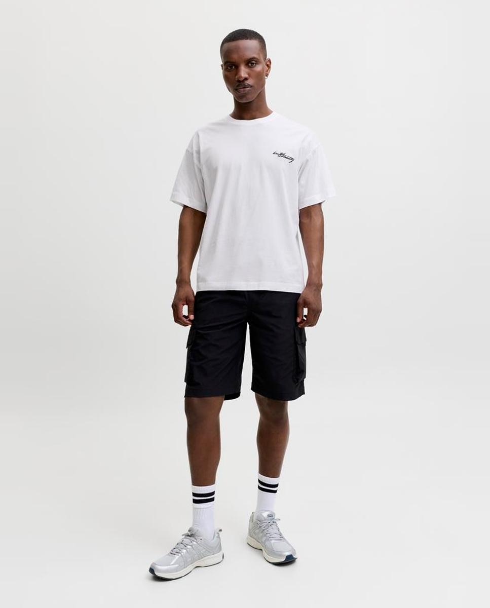 T-shirt de Manga Curta com Estampado Traseiro Branco-8