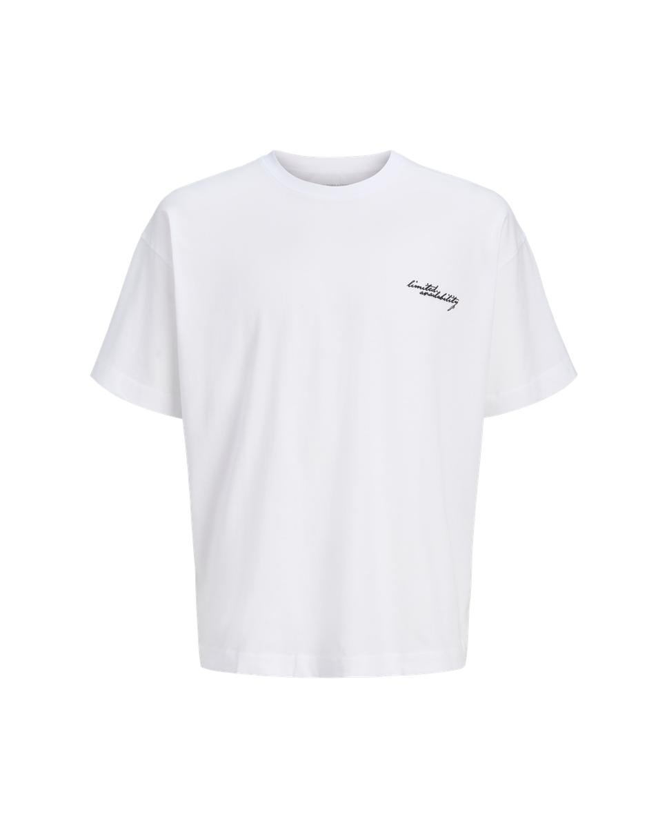 T-shirt de Manga Curta com Estampado Traseiro Branco-6
