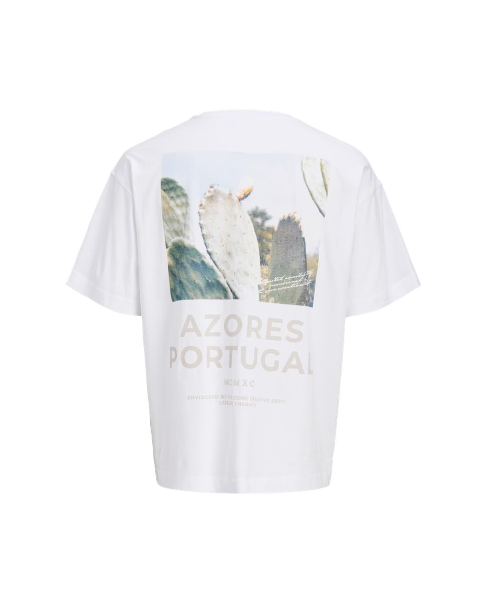 T-shirt de Manga Curta com Estampado Traseiro Branco-7