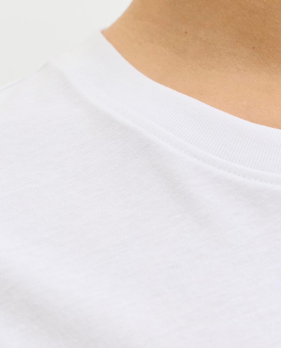 T-shirt de Manga Curta com Estampado à Frente Branco-5