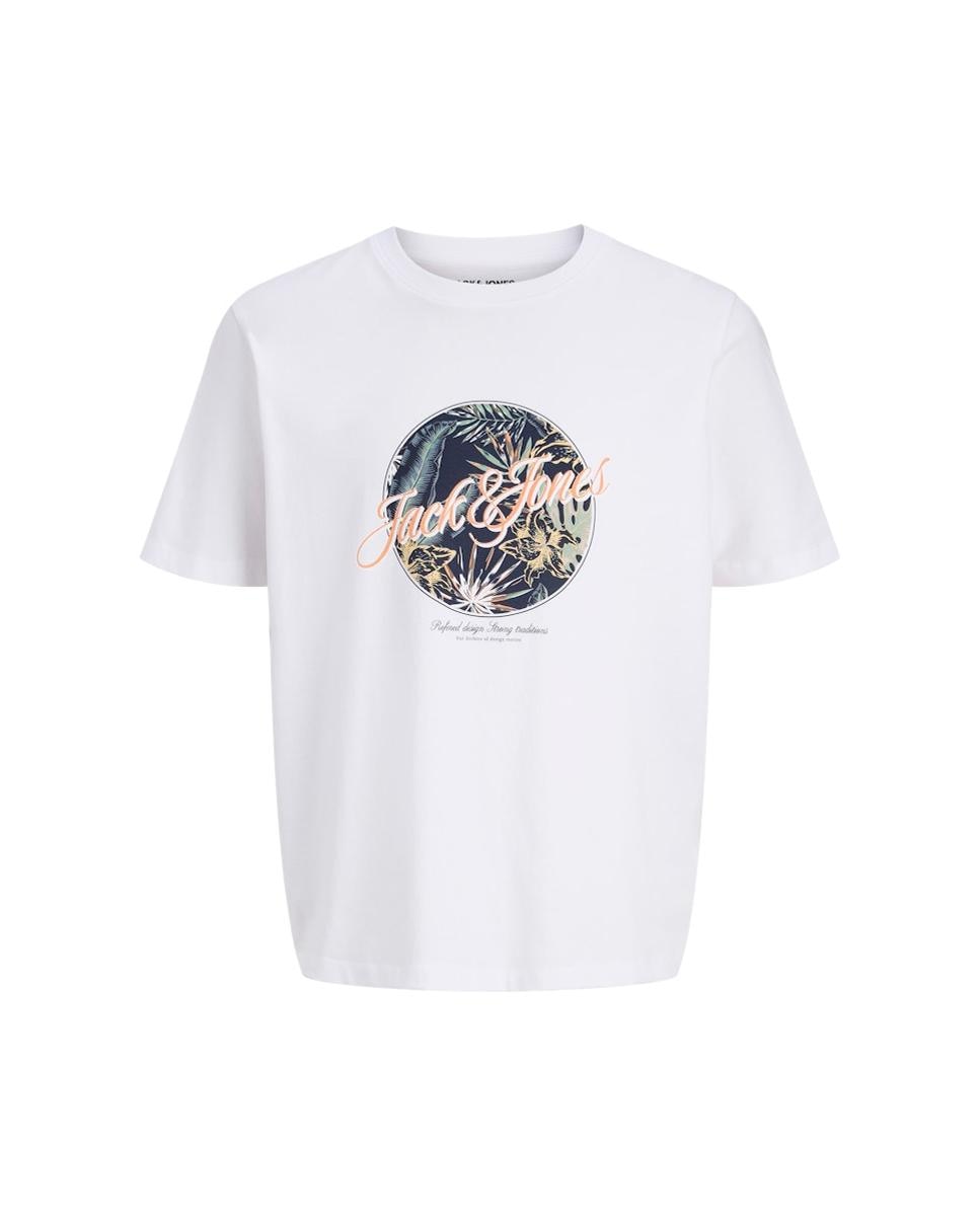 T-shirt de Manga Curta com Estampado à Frente Branco-7