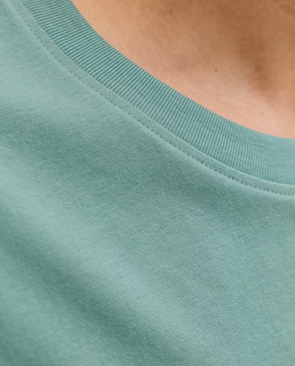 T-shirt de Manga Curta com Estampado à Frente Verde-3
