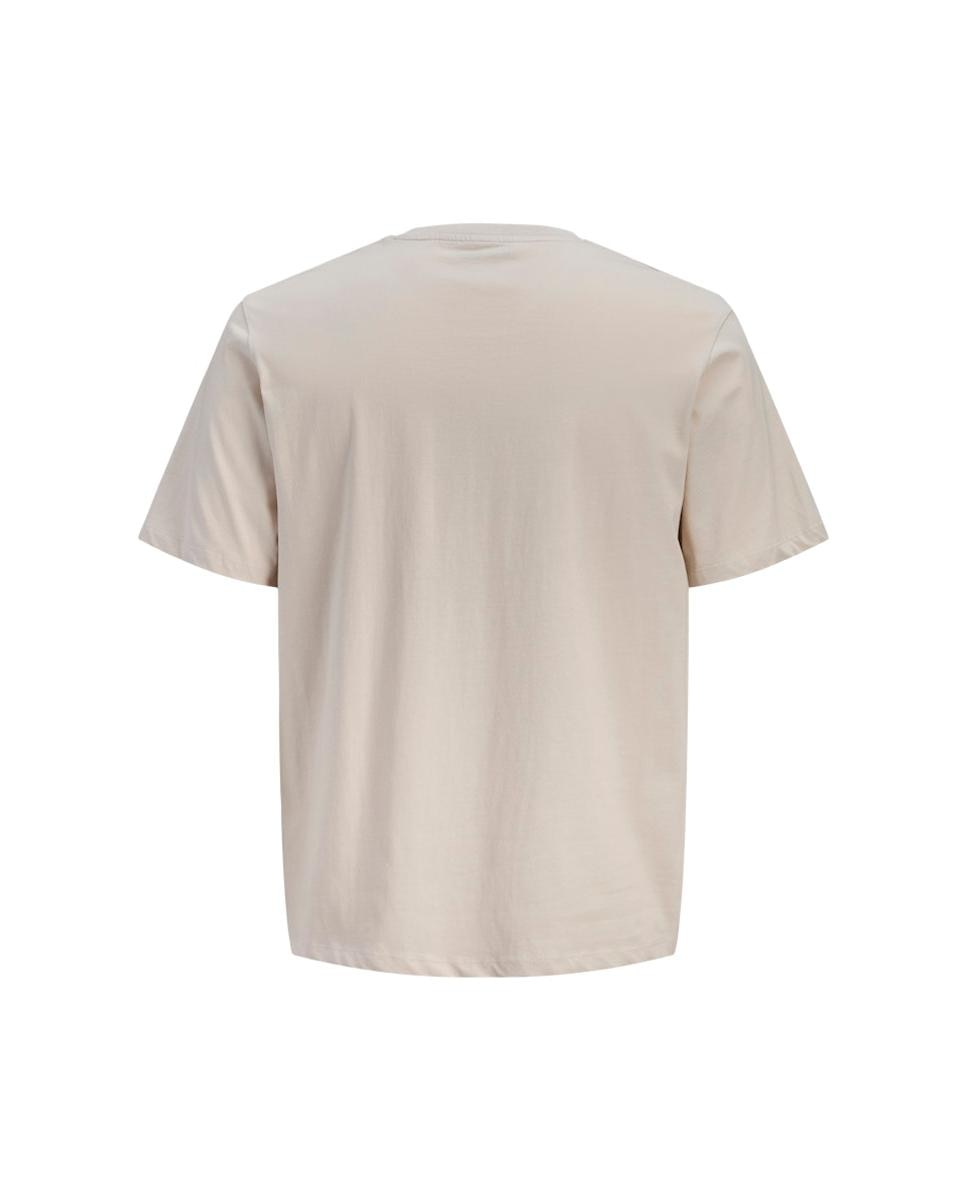 T-shirt de Manga Curta com Estampado à Frente Bege-6