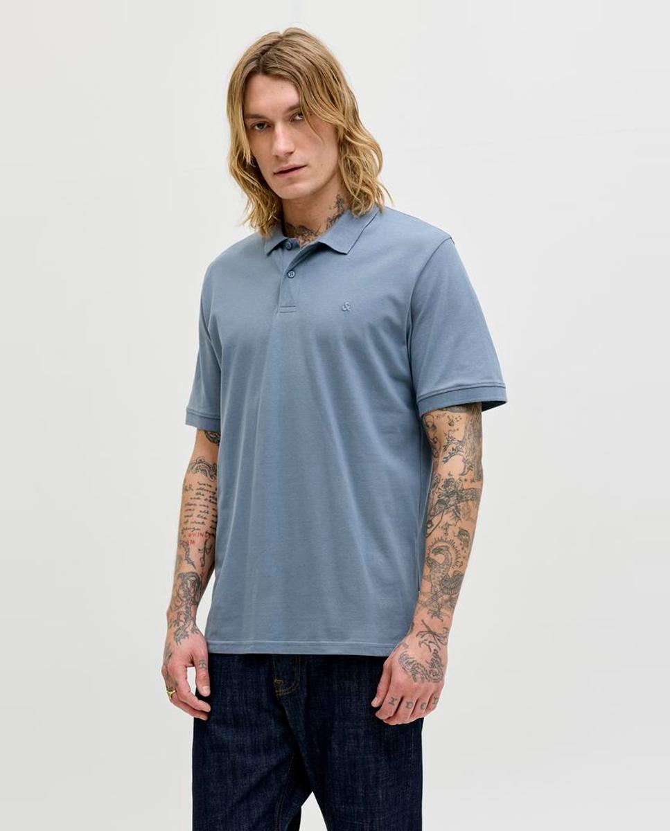Polo de hombre slim negro de manga corta - Jack & Jones - Azul Azul-1