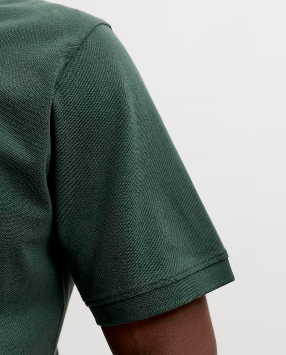 Polo de hombre slim negro de manga corta - Jack & Jones - Verde oscuro Verde oscuro-5