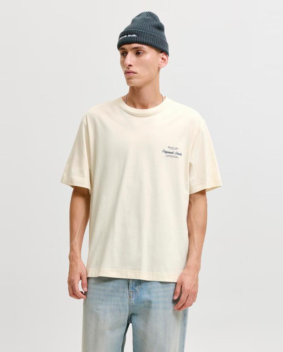 Camiseta de hombre manga corta con backprint - Jack & Jones - Blanco Blanco-1