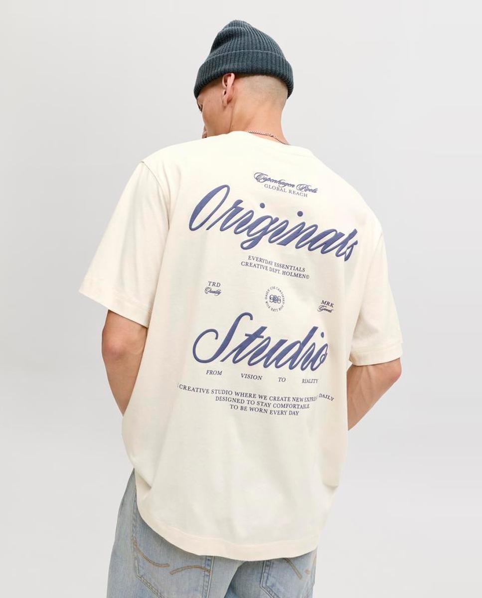 Camiseta de hombre manga corta con backprint - Jack & Jones - Blanco Blanco-2