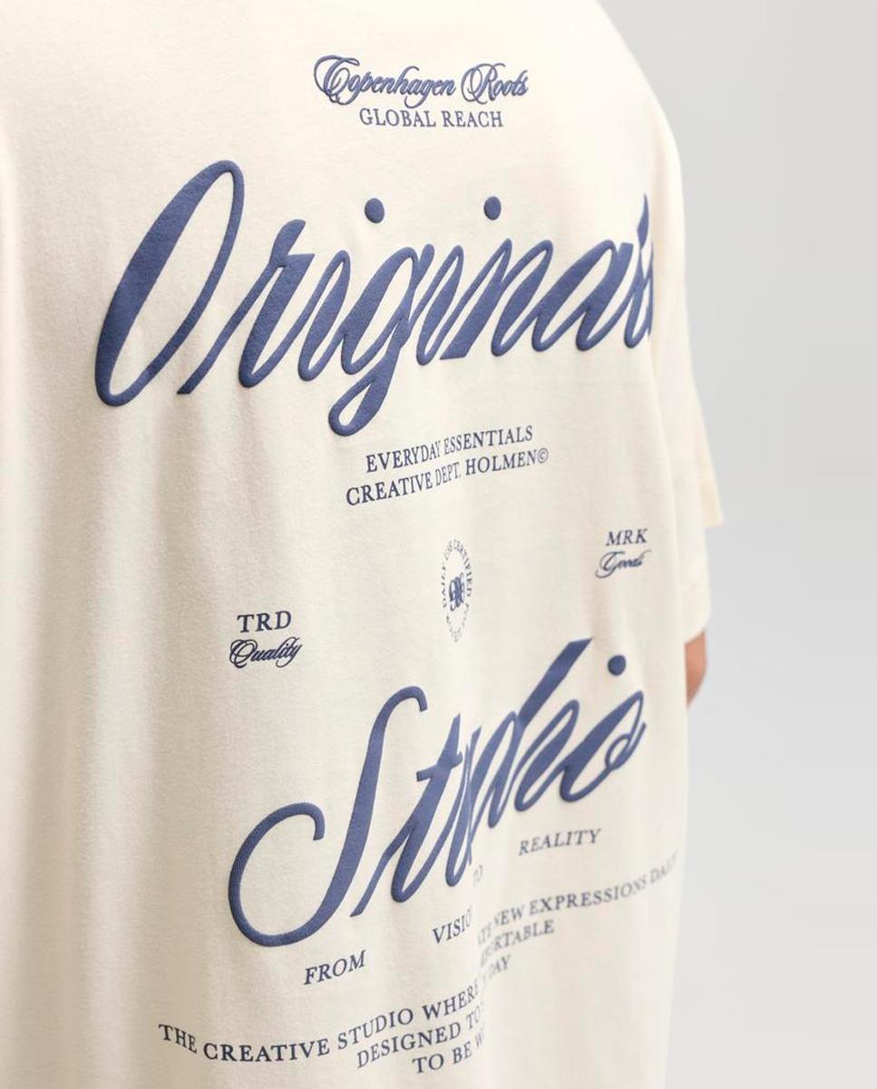 Camiseta de hombre manga corta con backprint - Jack & Jones - Blanco Blanco-5