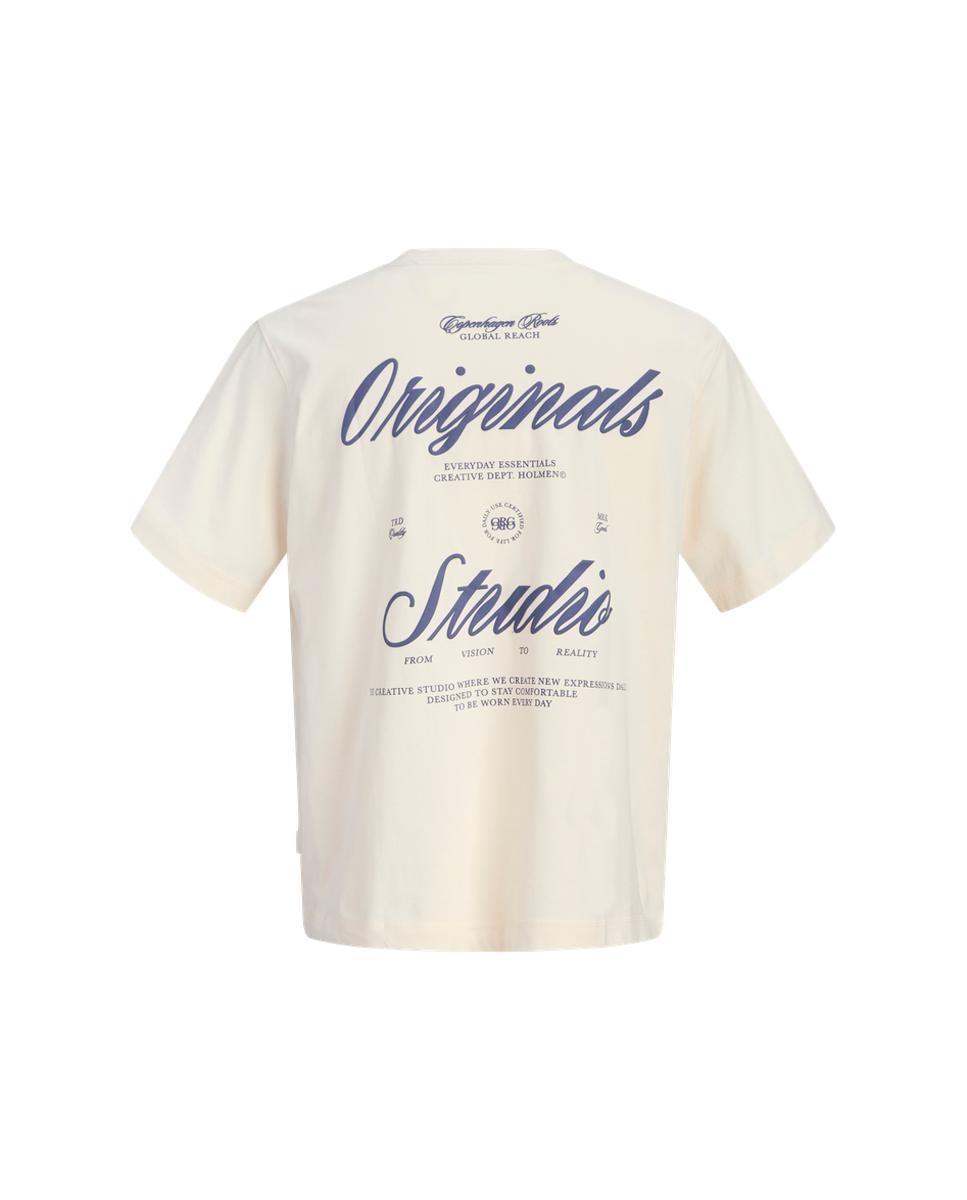 Camiseta de hombre manga corta con backprint - Jack & Jones - Blanco Blanco-7