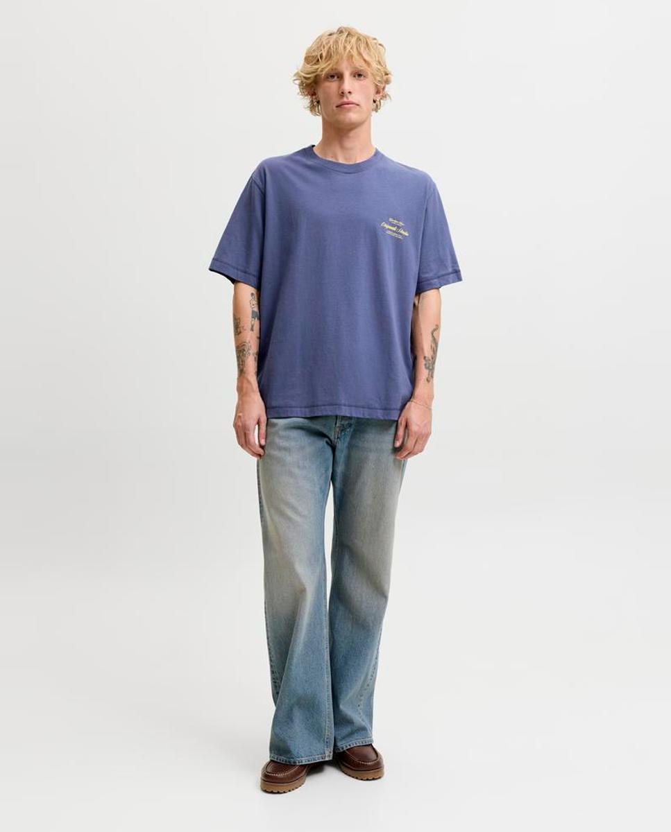 Camiseta de hombre manga corta con backprint - Jack & Jones - Azul Azul-8