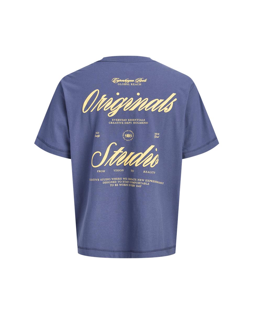 Camiseta de hombre manga corta con backprint - Jack & Jones - Azul Azul-7