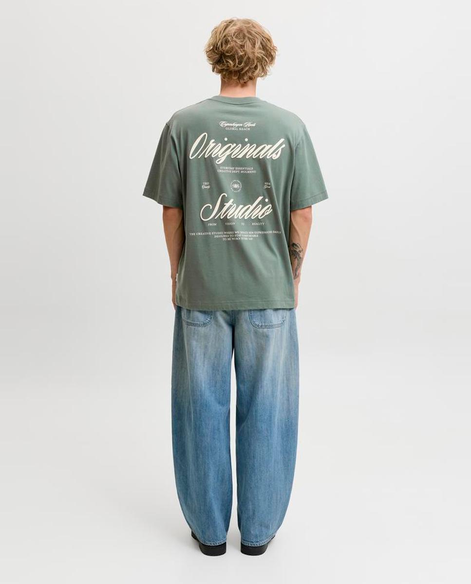 Camiseta de hombre manga corta con backprint - Jack & Jones - Verde Verde-2