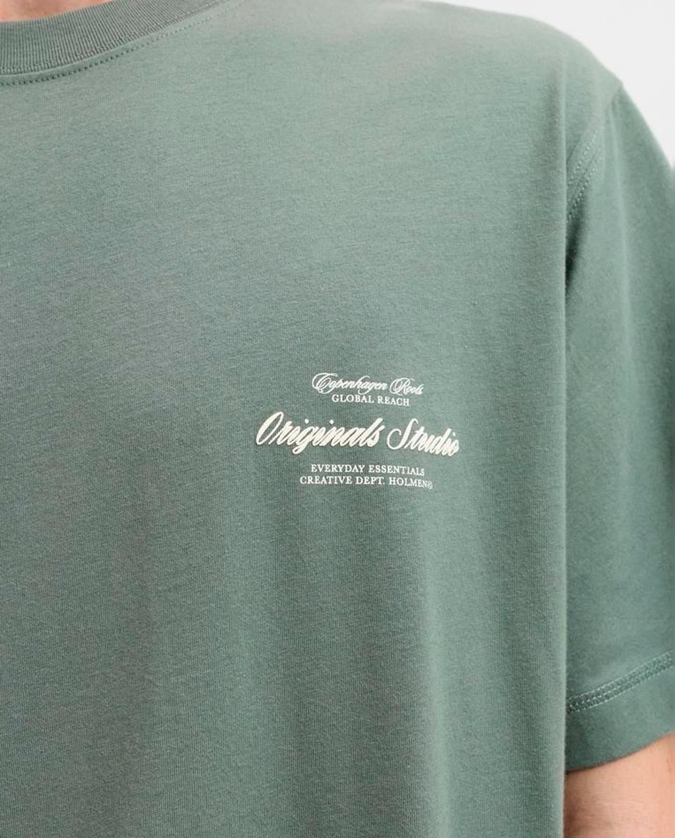 Camiseta de hombre manga corta con backprint - Jack & Jones - Verde Verde-5