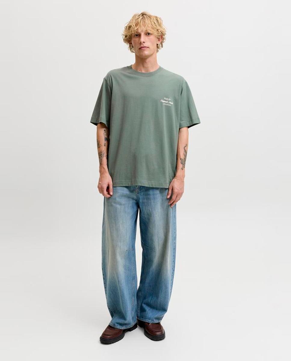 Camiseta de hombre manga corta con backprint - Jack & Jones - Verde Verde-8