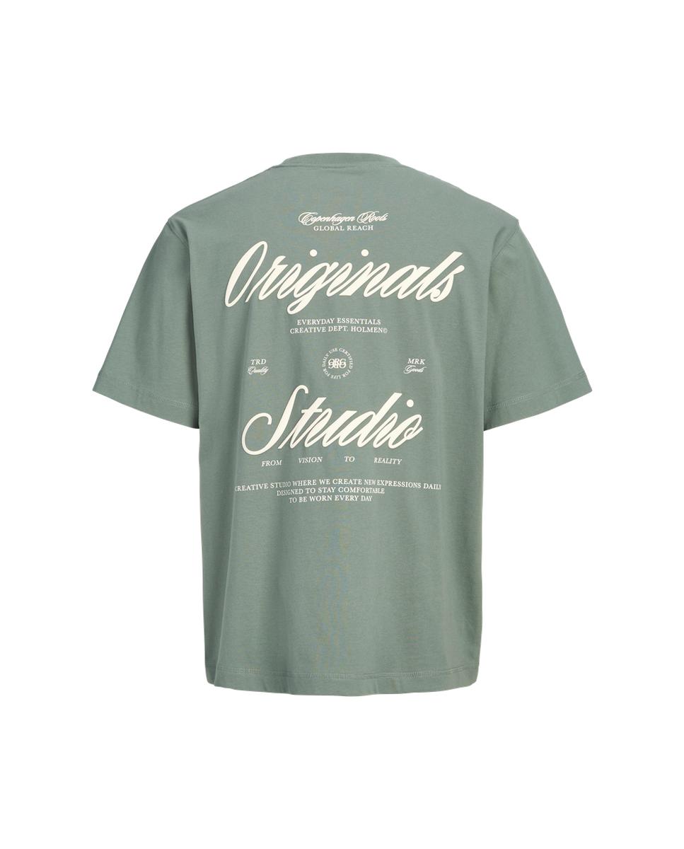Camiseta de hombre manga corta con backprint - Jack & Jones - Verde Verde-7