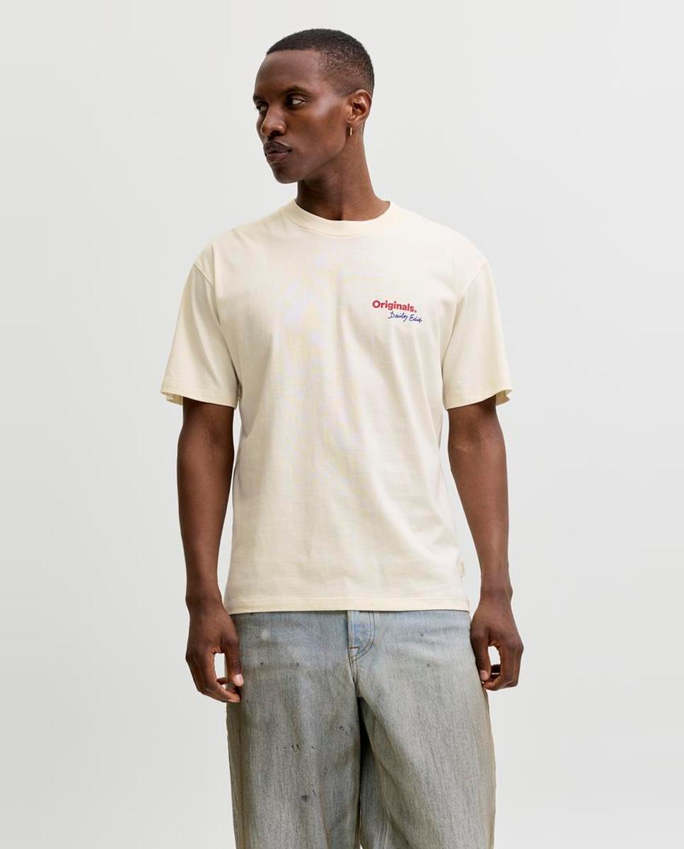 Camiseta de hombre manga corta con backprint - Jack & Jones - Blanco Blanco-1