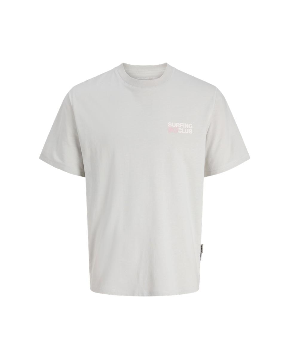 T-shirt de Manga Curta com Backprint Cinzento-claro-6