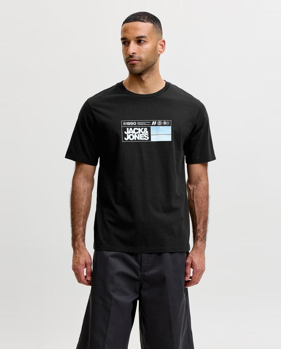 Camiseta de hombre de manga corta - Jack & Jones - Negro Negro-1