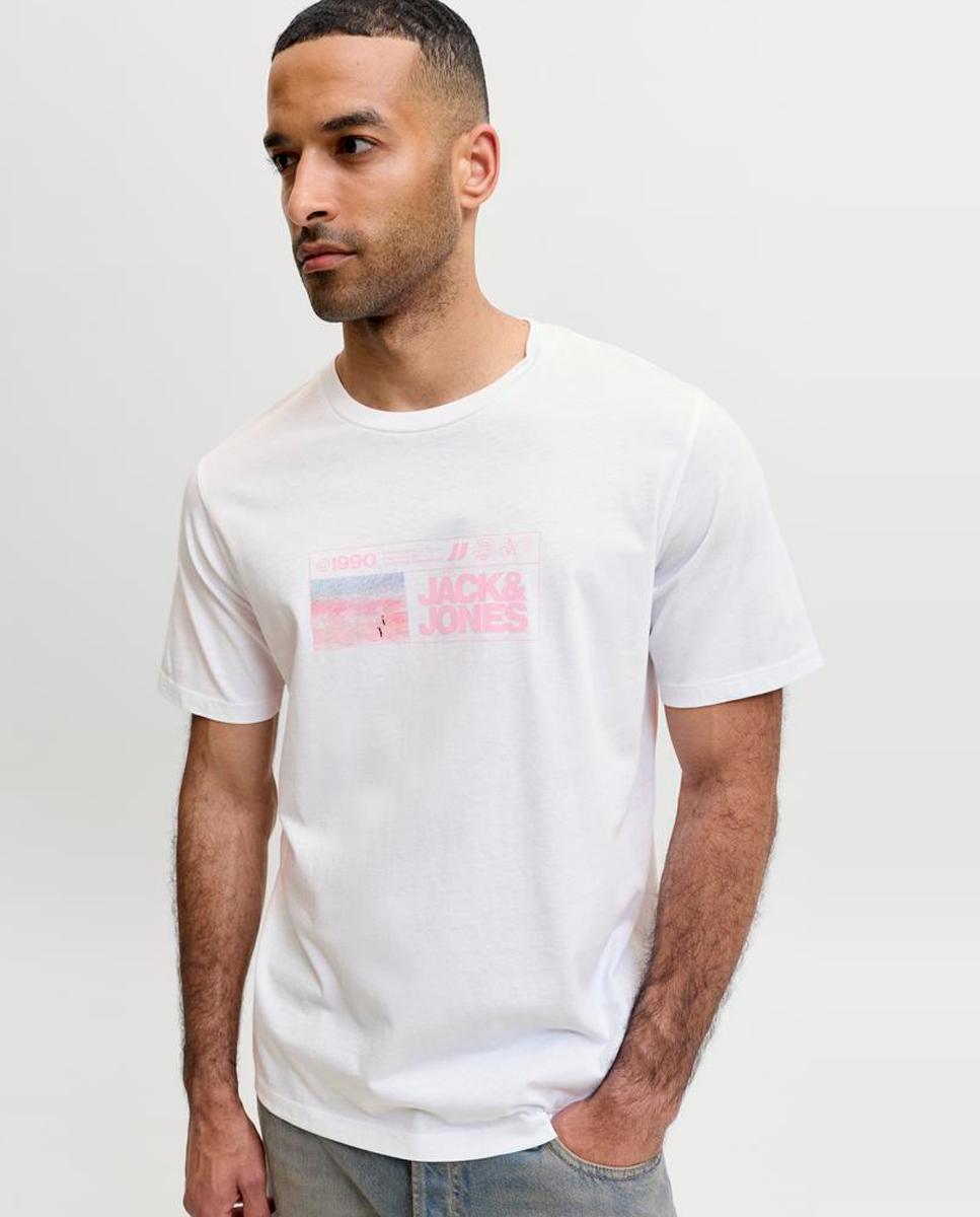 T-shirt de homem de manga curta Branco-3