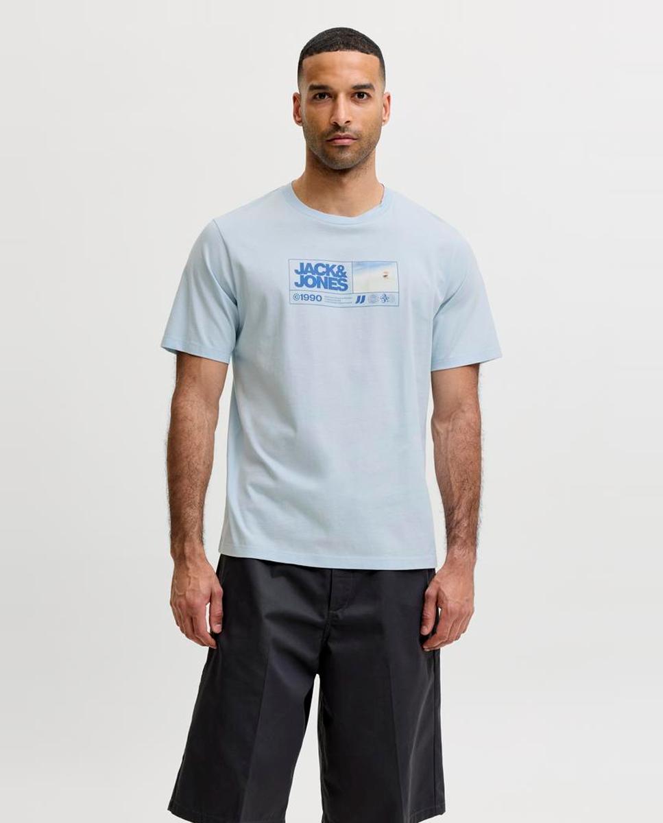 Camiseta de hombre de manga corta - Jack & Jones - Azul claro Azul claro-1