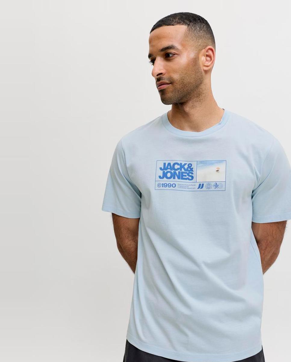 Camiseta de hombre de manga corta - Jack & Jones - Azul claro Azul claro-3