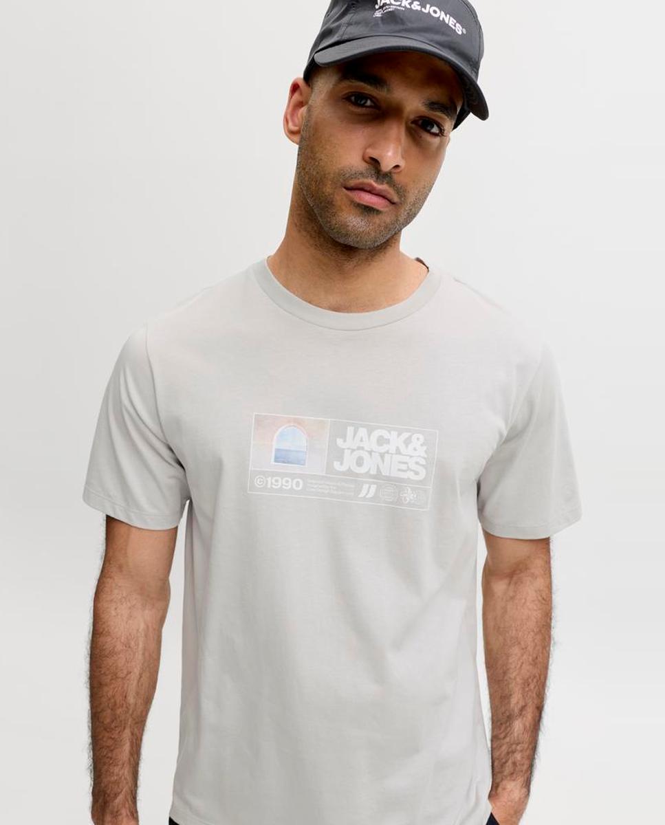 Camiseta de hombre de manga corta - Jack & Jones - Gris claro Gris claro-3