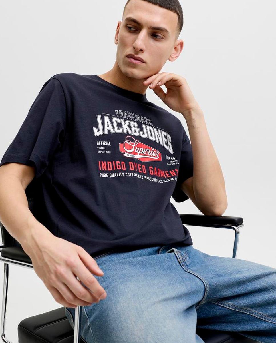 Camiseta de hombre de manga corta - Jack & Jones - Azul marino Azul marino-3