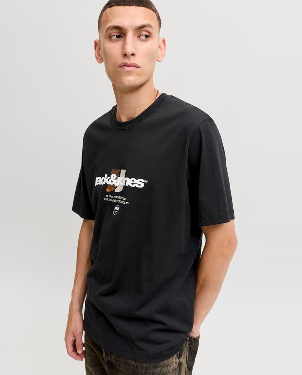 T-shirt de homem de manga curta Preto-3