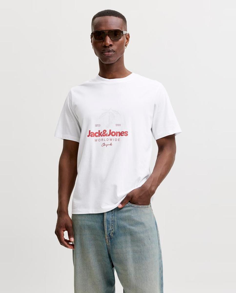 Camiseta de hombre de manga corta - Jack & Jones - Blanco Blanco-1