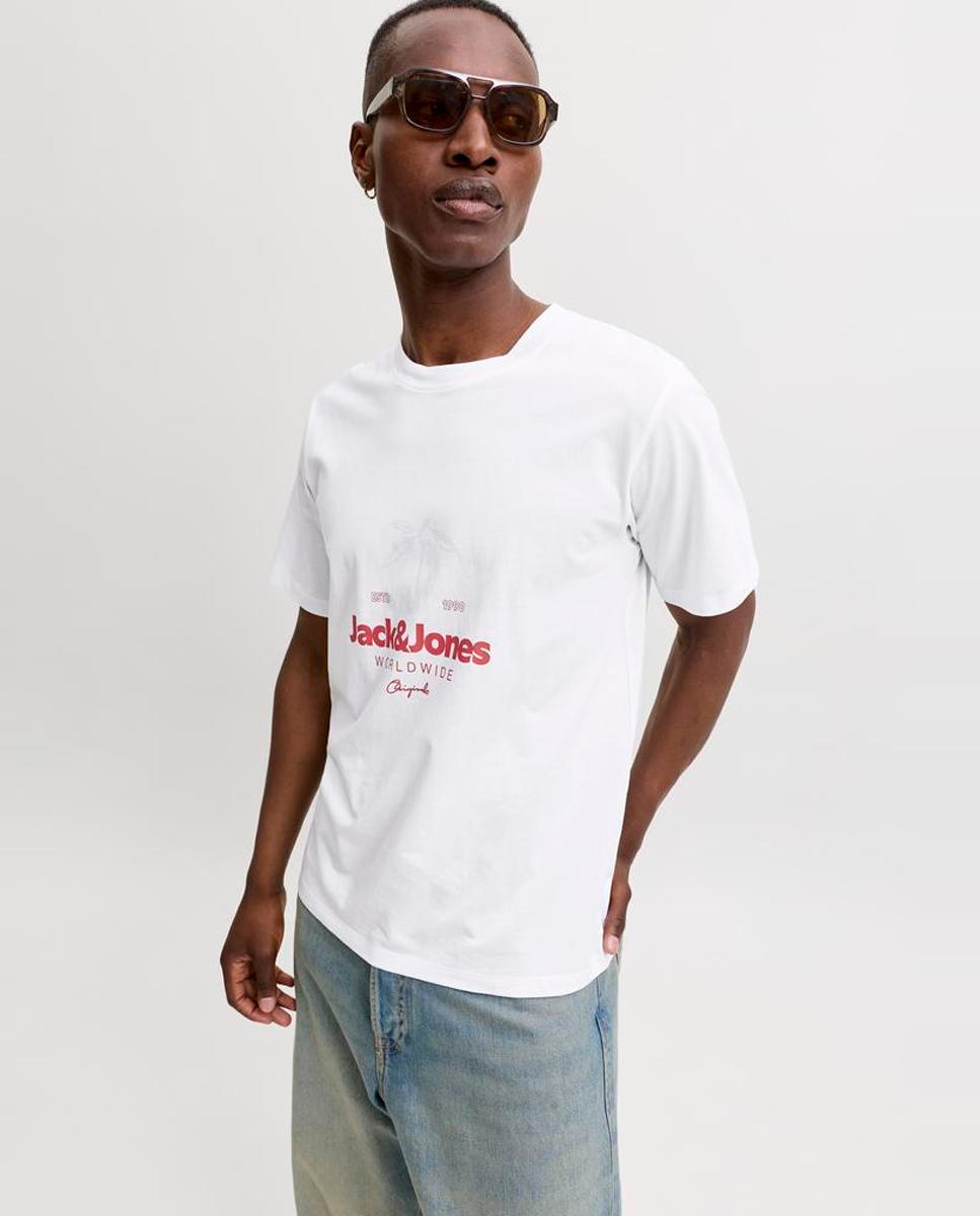 Camiseta de hombre de manga corta - Jack & Jones - Blanco Blanco-3