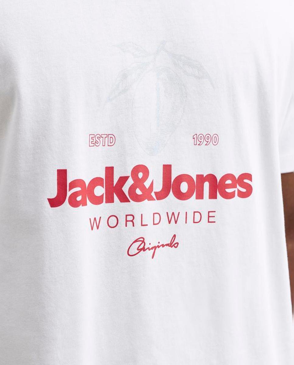 Camiseta de hombre de manga corta - Jack & Jones - Blanco Blanco-4