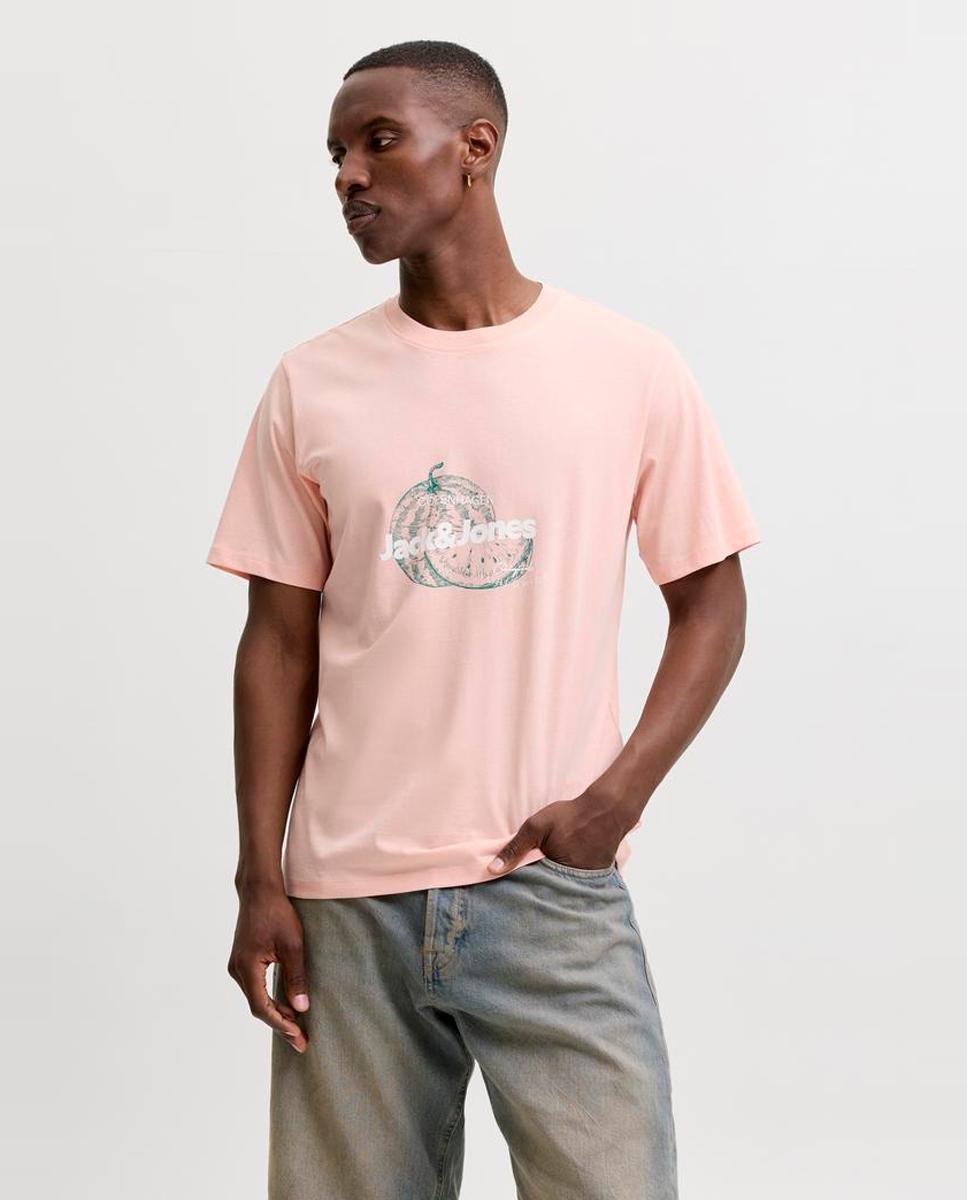 Camiseta de hombre de manga corta - Jack & Jones - Rosa Rosa-1