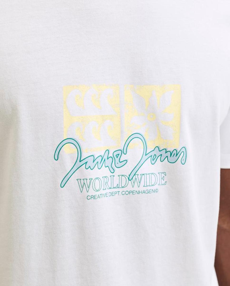 T-shirt de homem de manga curta Branco-4
