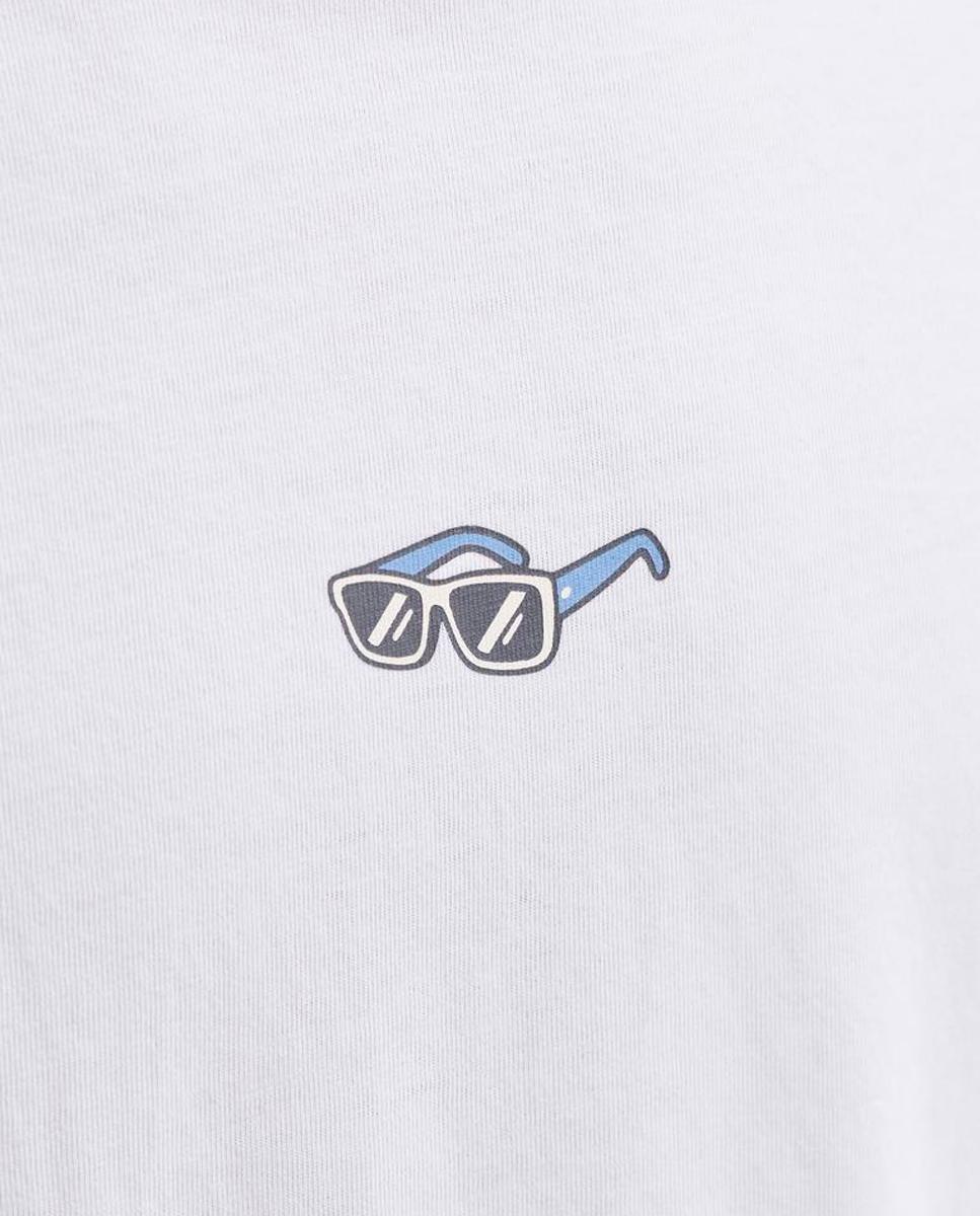 T-shirt de homem de manga curta Branco-4