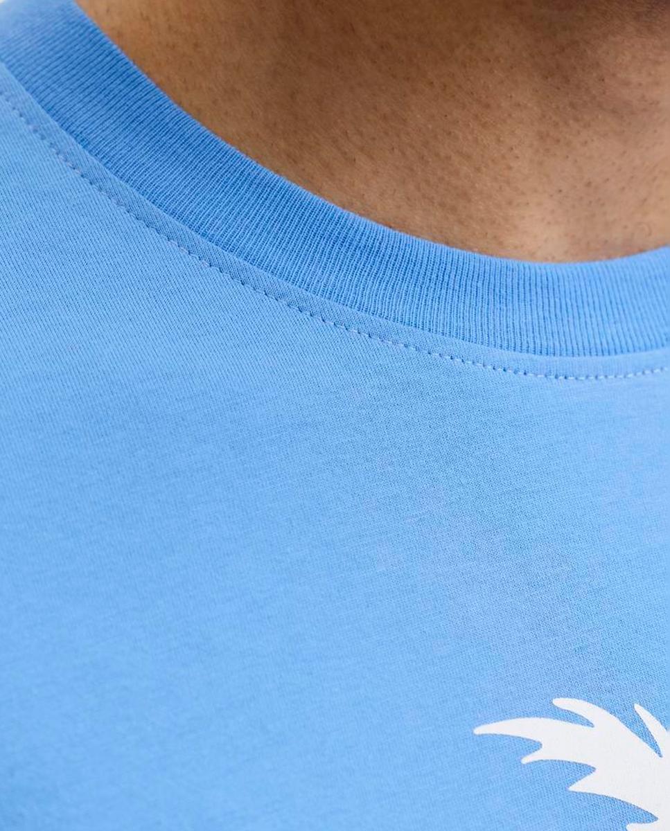 T-shirt de homem de manga curta Azul-4