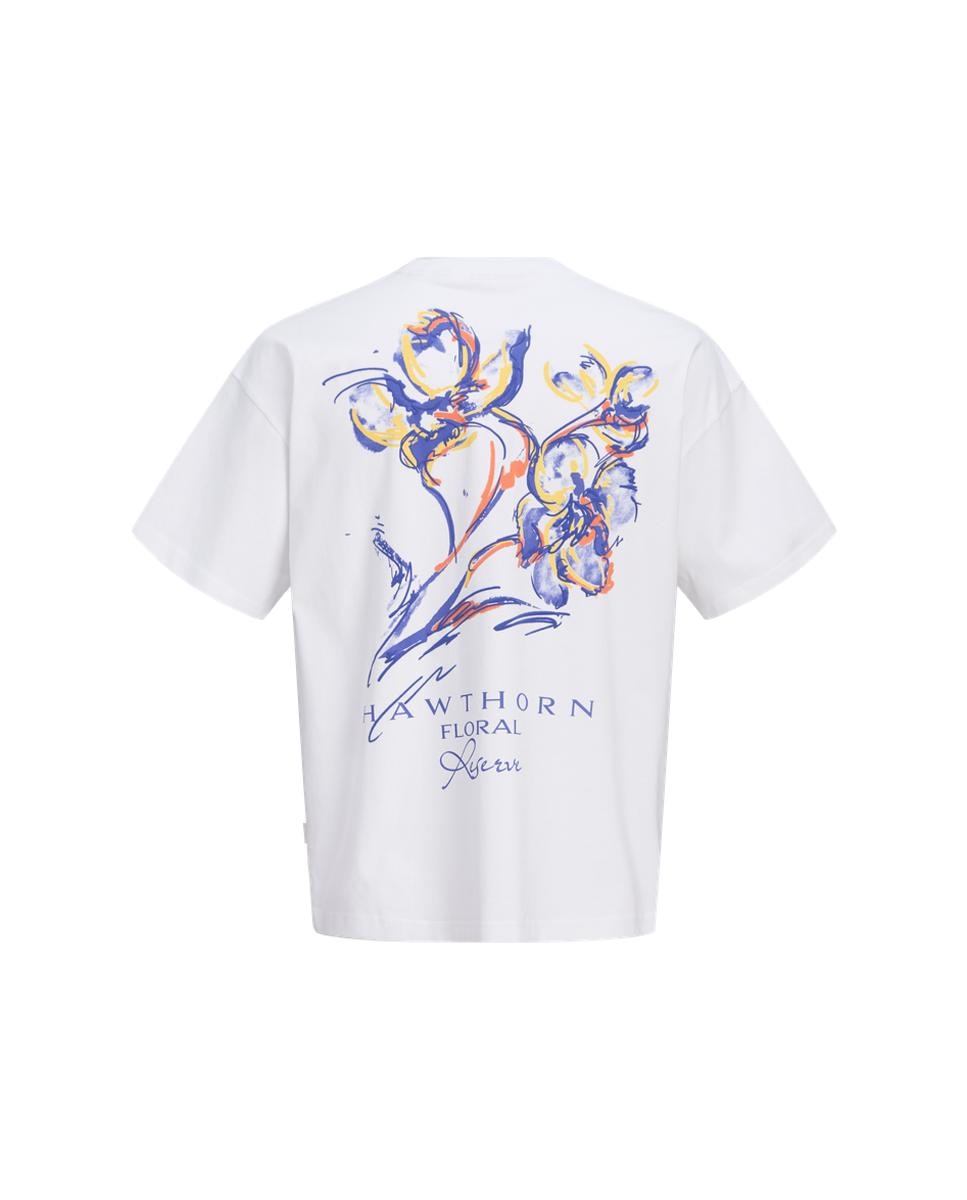 T-shirt de Manga Curta com Backprint Branco-7