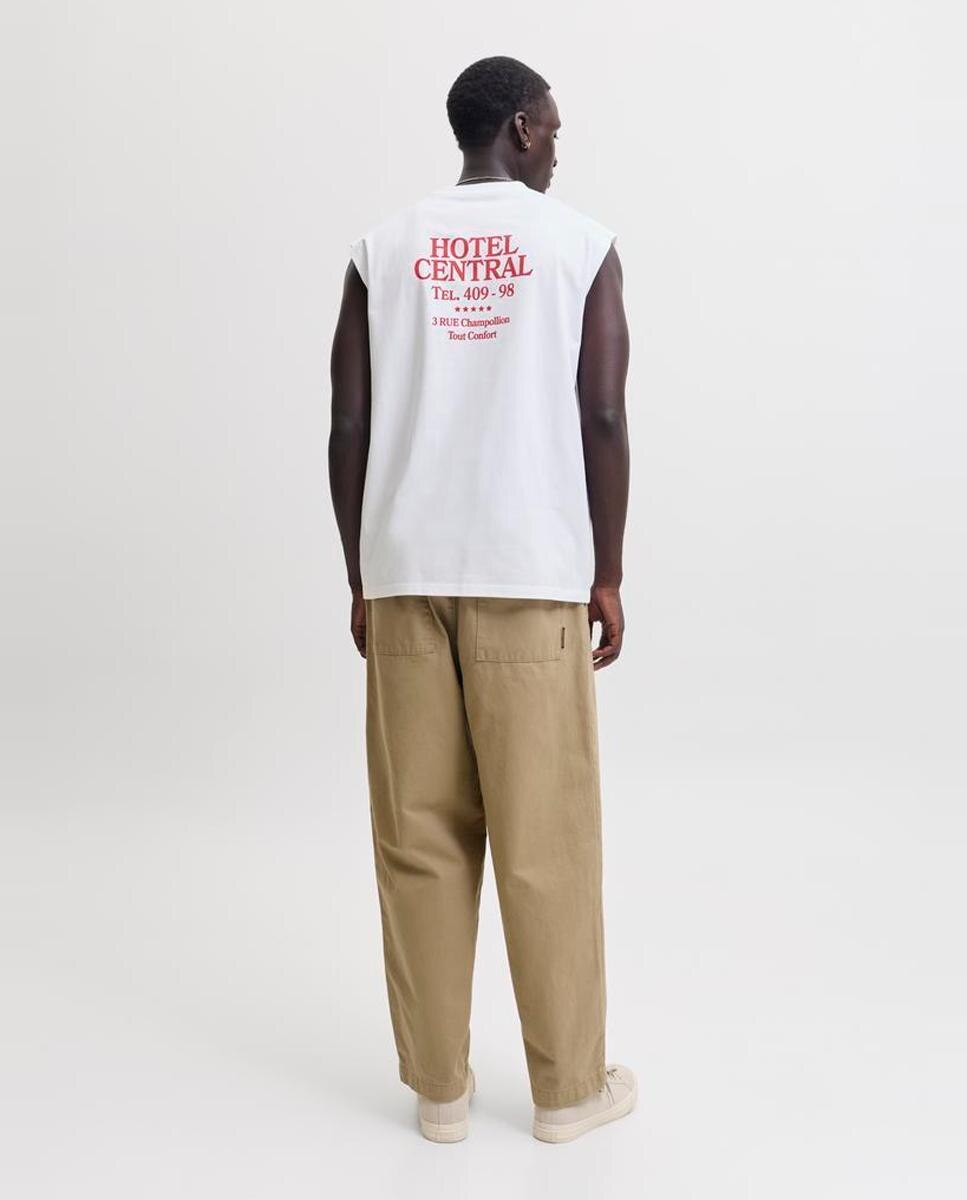 Camiseta de hombre sin mangas con backprint - Jack & Jones - Blanco Blanco-2