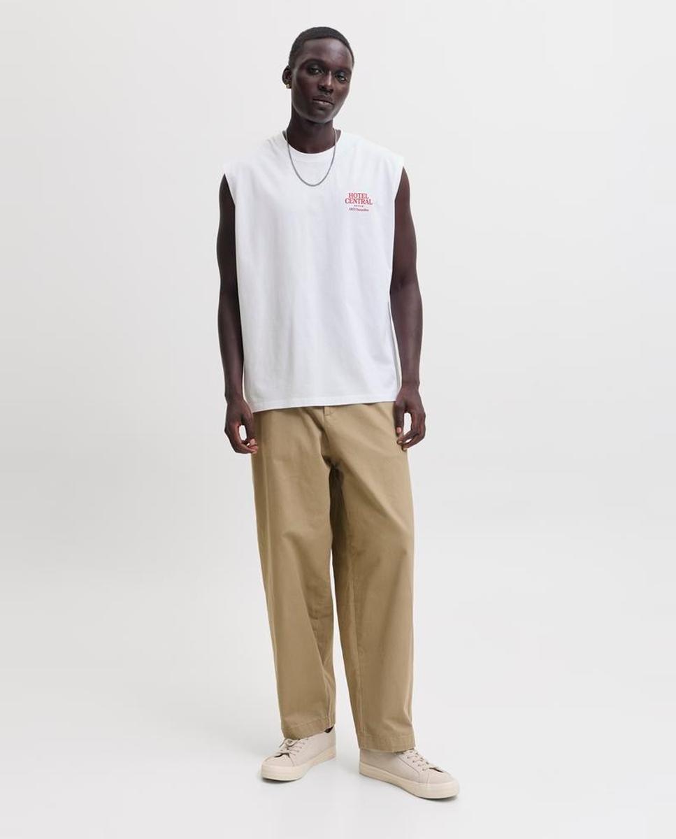 Camiseta de hombre sin mangas con backprint - Jack & Jones - Blanco Blanco-8
