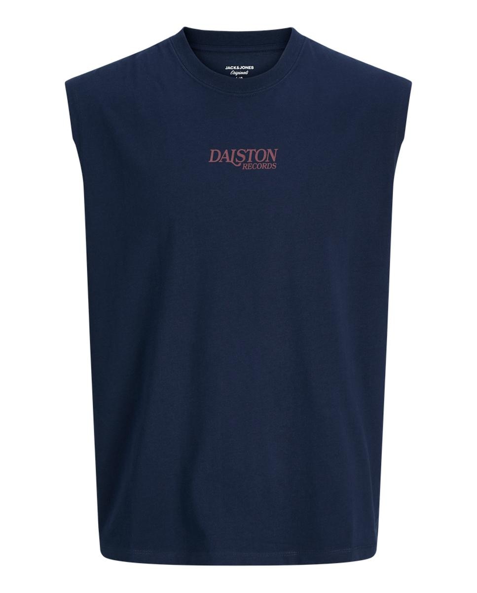 Camiseta de hombre sin mangas con backprint - Jack & Jones - Azul marino Azul marino-1