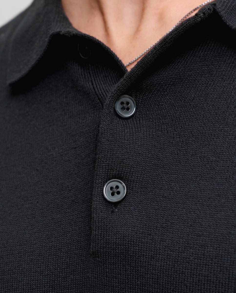 Polo básico de hombre de manga larga - Jack & Jones - Negro Negro-4