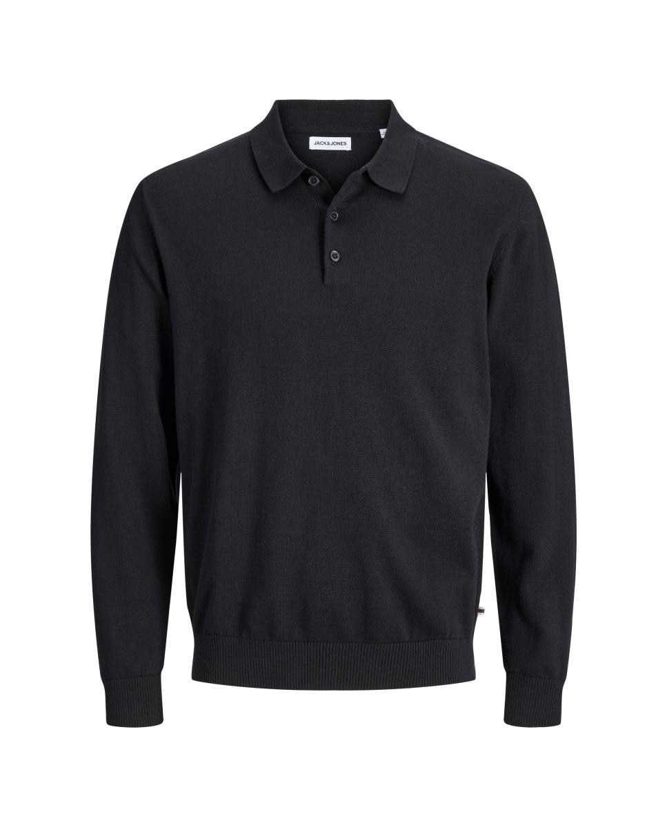 Polo básico de hombre de manga larga - Jack & Jones - Negro Negro-6
