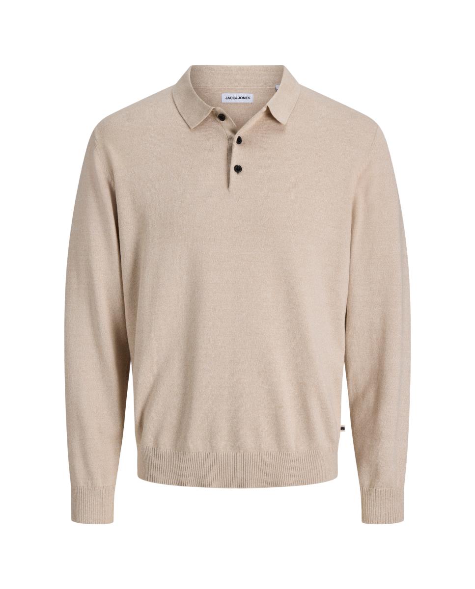 Polo básico de hombre de manga larga - Jack & Jones - Crema Crema-6