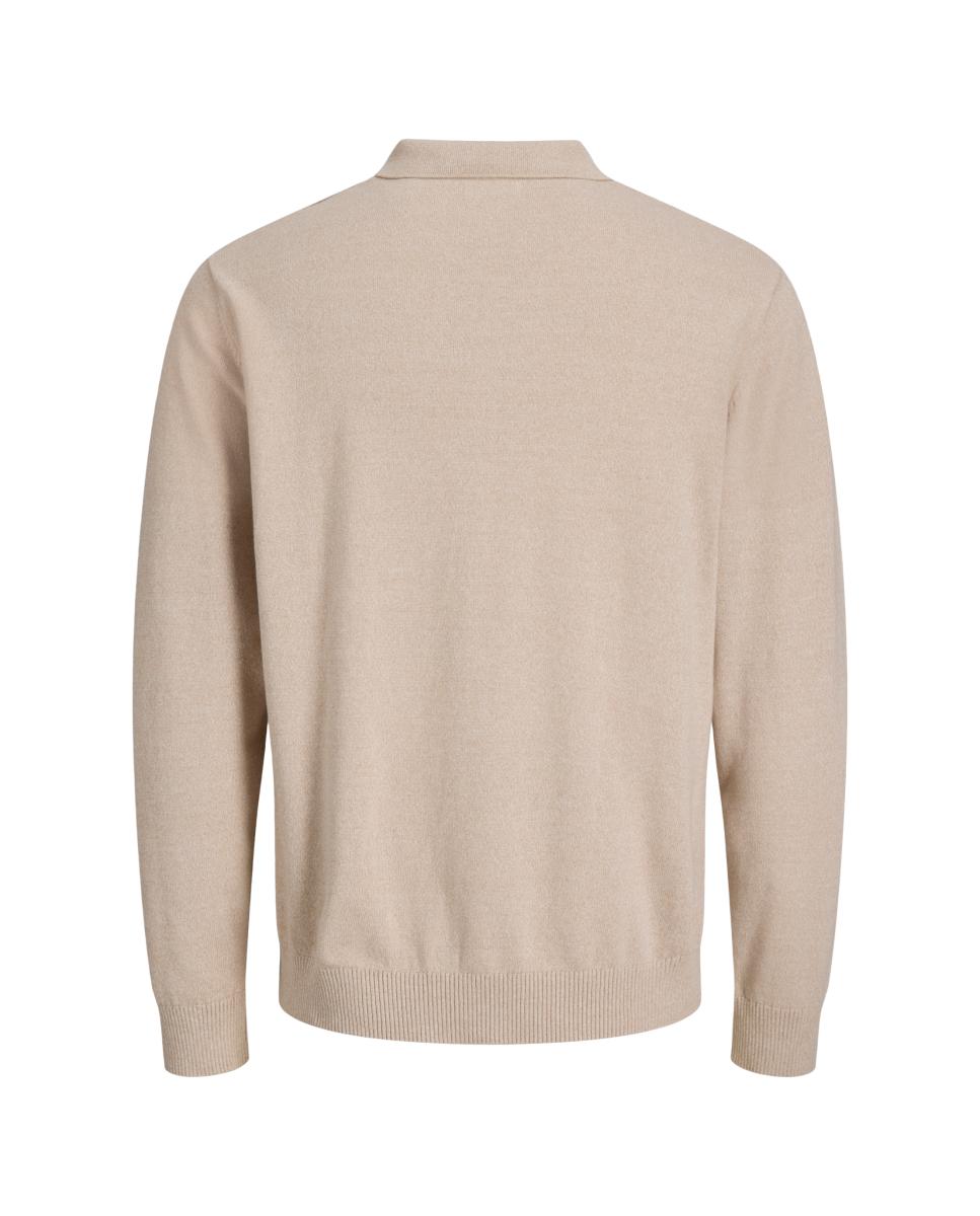 Polo básico de hombre de manga larga - Jack & Jones - Crema Crema-7