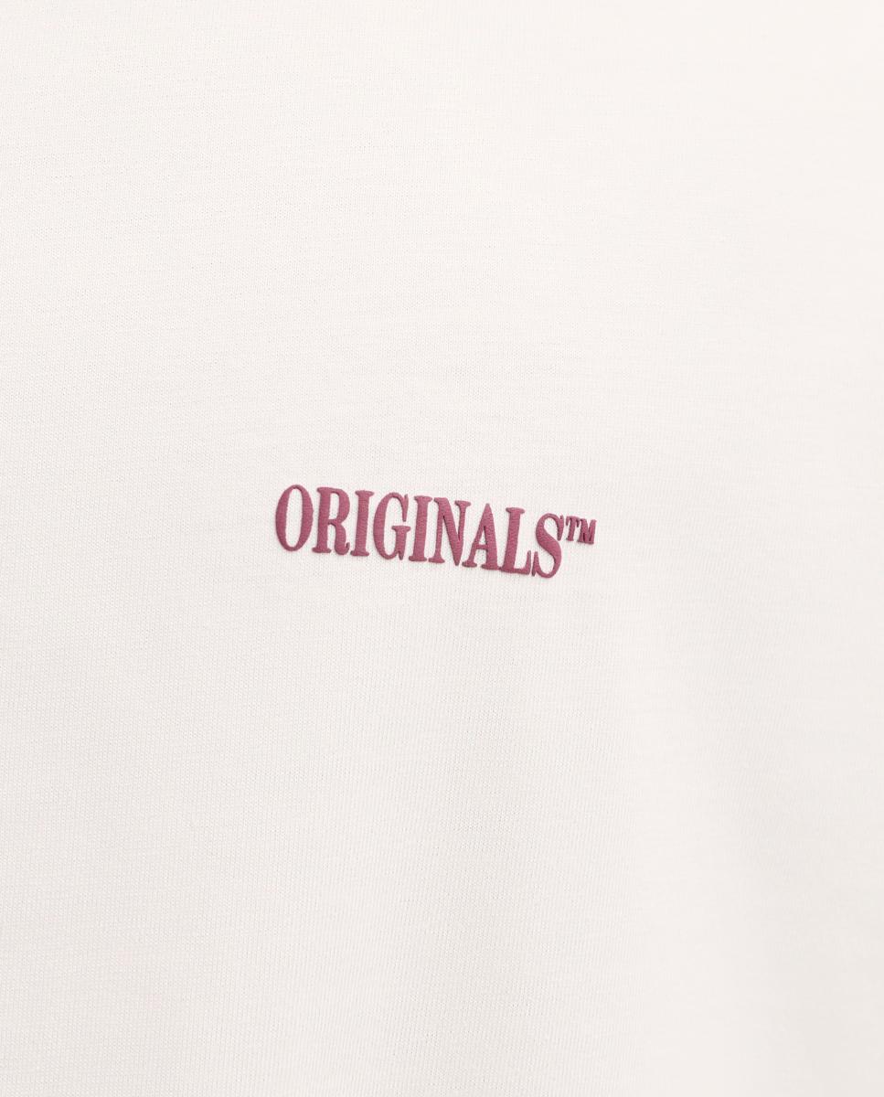 T-shirt de Manga Curta para Mulher com Estampado Traseiro Branco-4