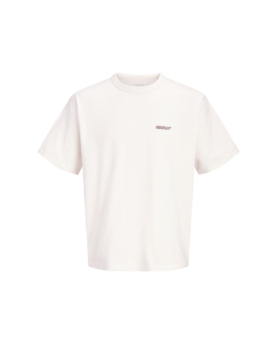 T-shirt de Manga Curta para Mulher com Estampado Traseiro Branco-6