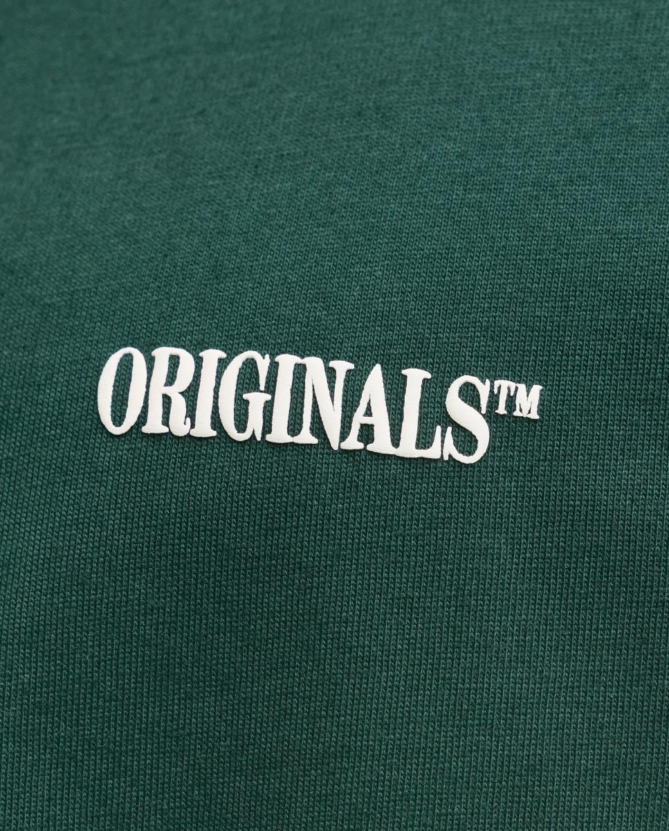 T-shirt de Manga Curta para Mulher com Estampado Traseiro Verde-4