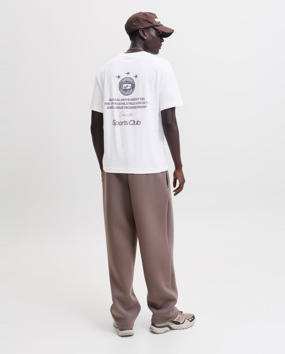 T-shirt para Homem de Manga Curta e Estampado Traseiro Branco-2